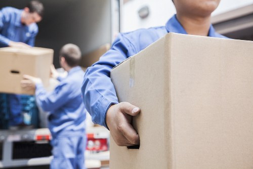 Flat removals team planning a move in Marylebone near central London apartment buildings