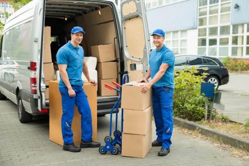 Preparing boxes and furniture for a man with van booking in Marylebone