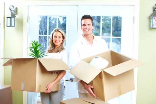 Packed moving boxes ready for same-day removals in Marylebone