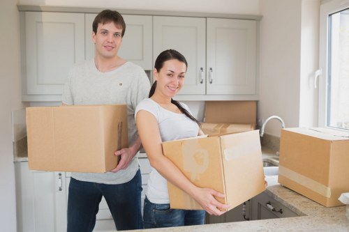 House removalists loading belongings for a central London move in Marylebone